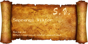 Seprenyi Viktor névjegykártya